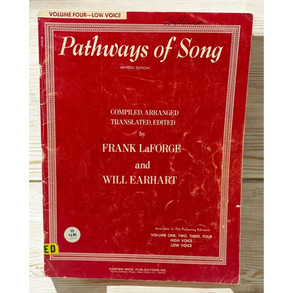 Pathways Of Song Volume Four Low Voice By Frank LaForge & Will Earhart Revised